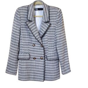 Zara Beige Patterned Blazer
